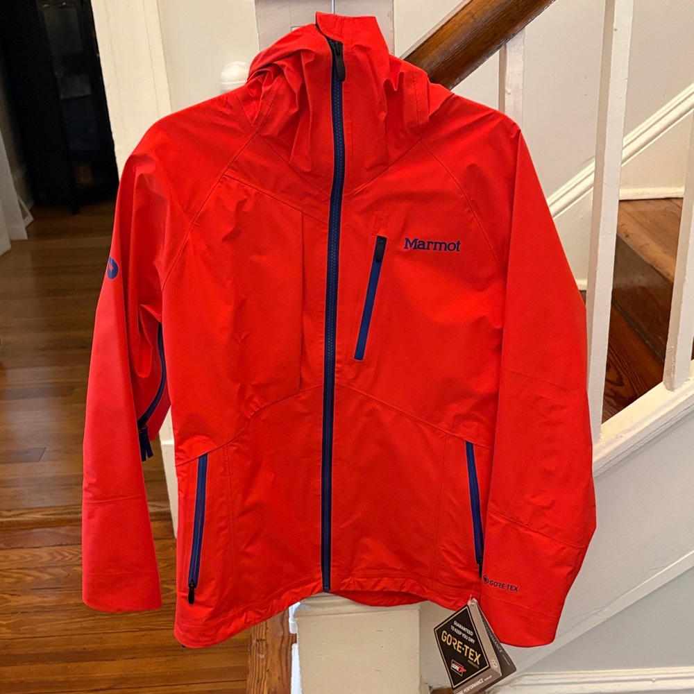 Marmot Vibrant Red Jacket with Navy Accents